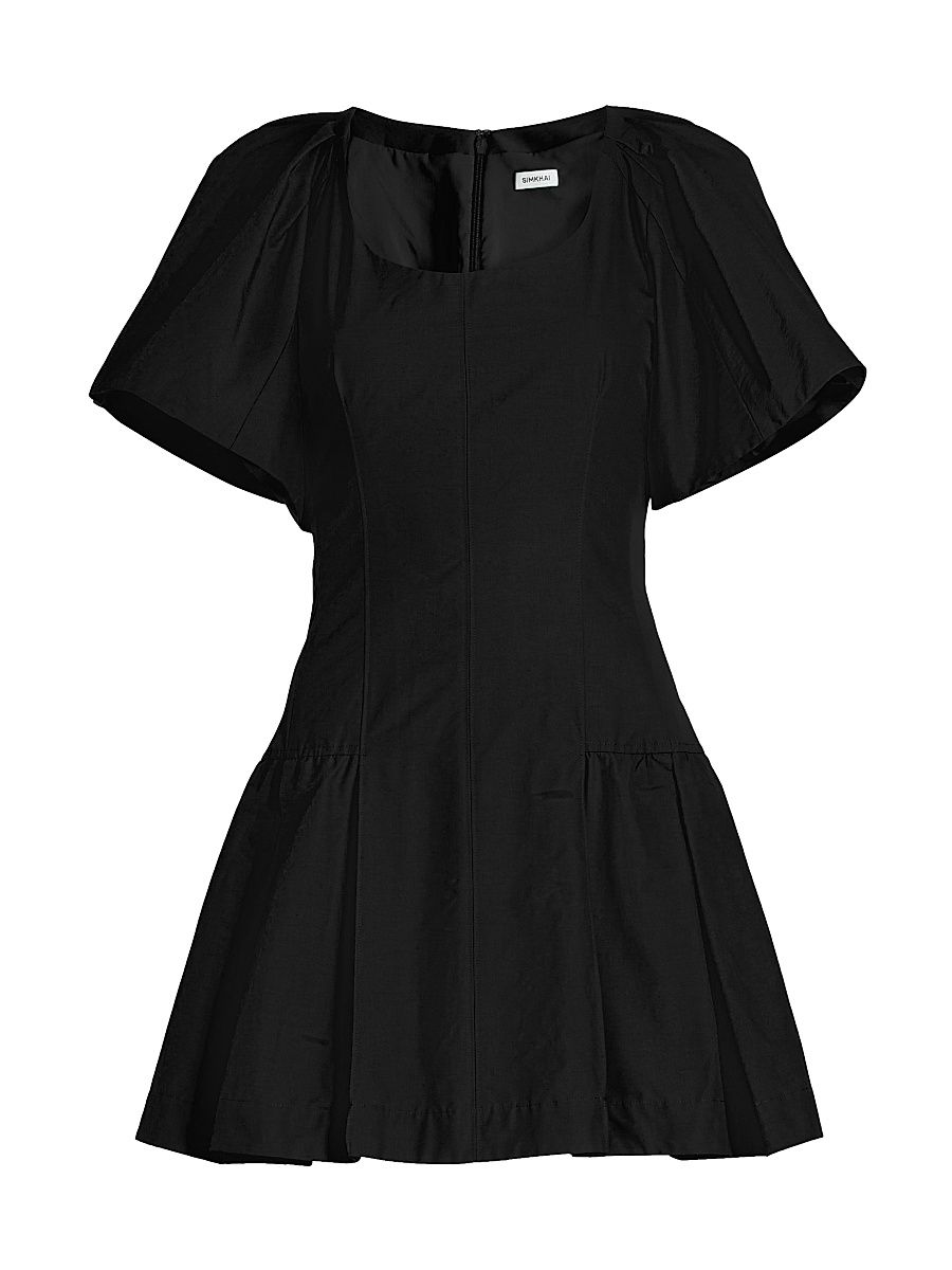 Women's Hattie Cotton-Blend Fit & Flare Minidress - Black - Size 6