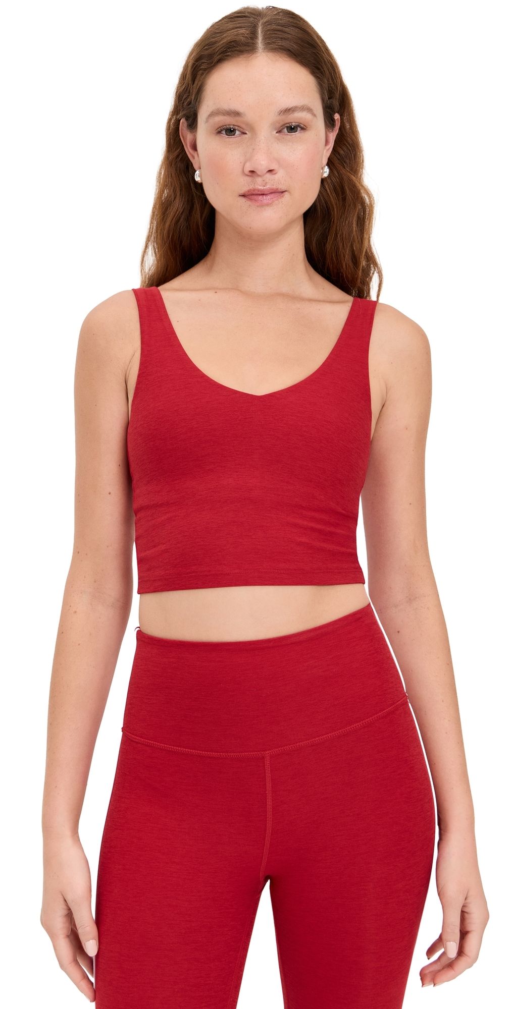 Beyond Yoga Spacedye Good Day Cropped Tank Holly Red Heather XS