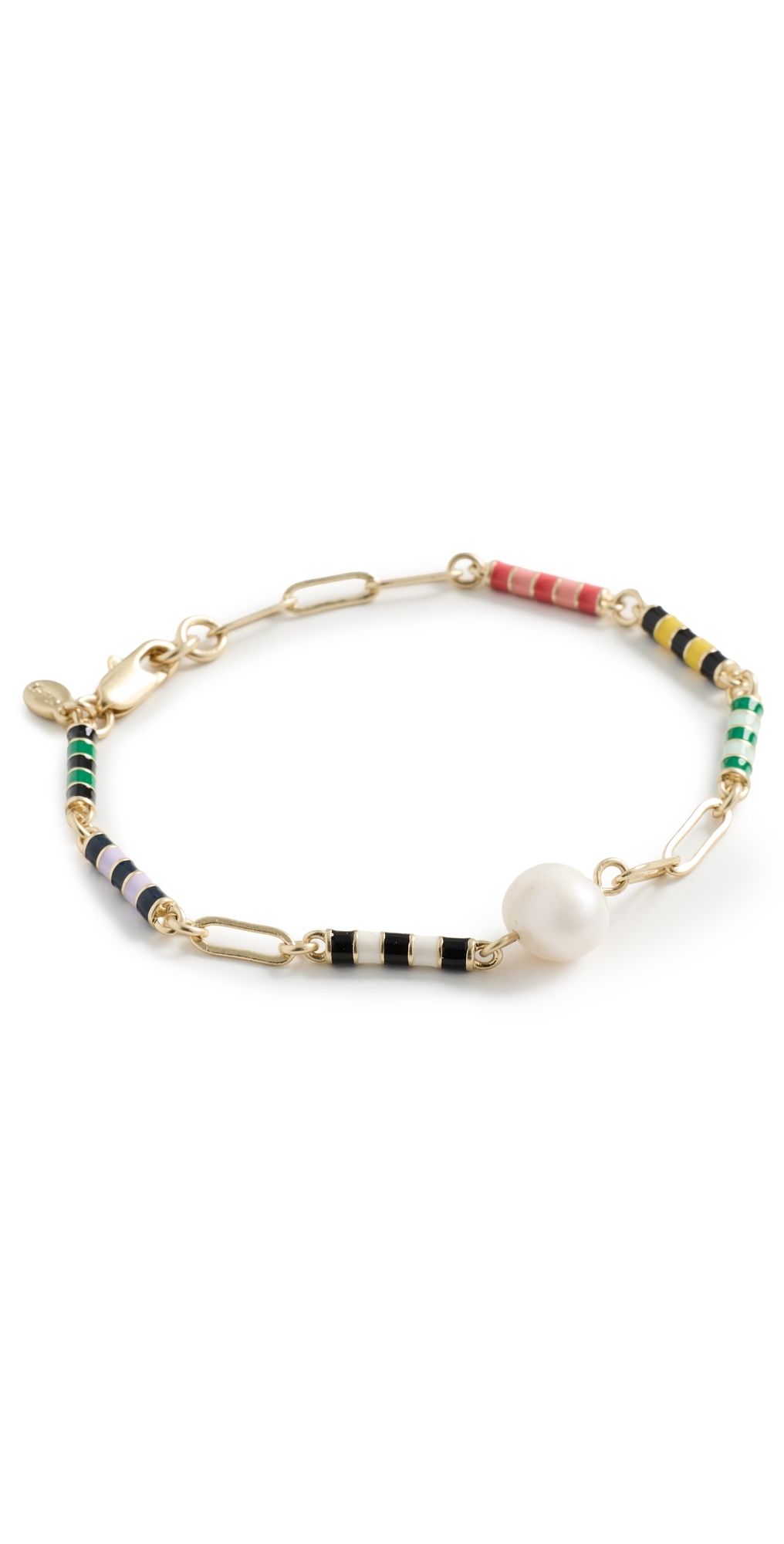Clare V. Le Stripe Pearl Bracelet Multi One Size
