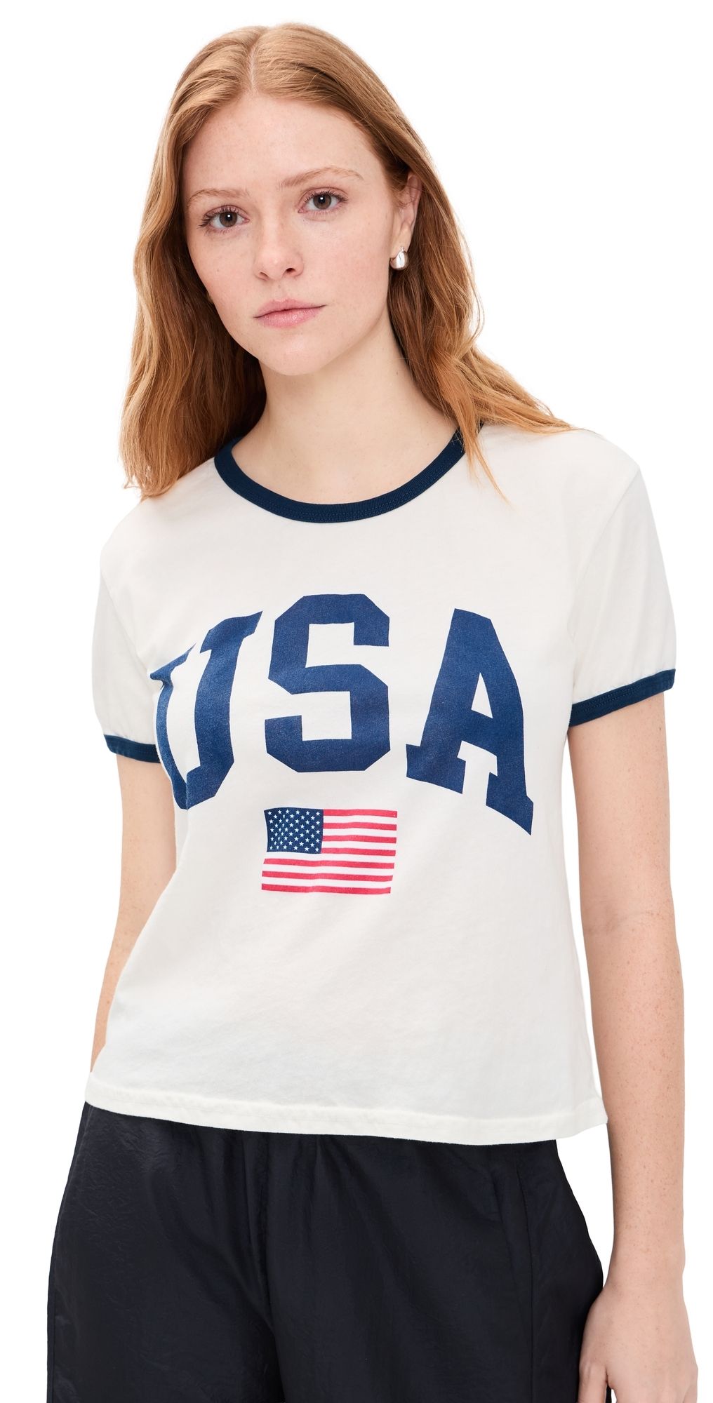 Original Retro Brand USA Flag Cotton Tee Awh/Nav S