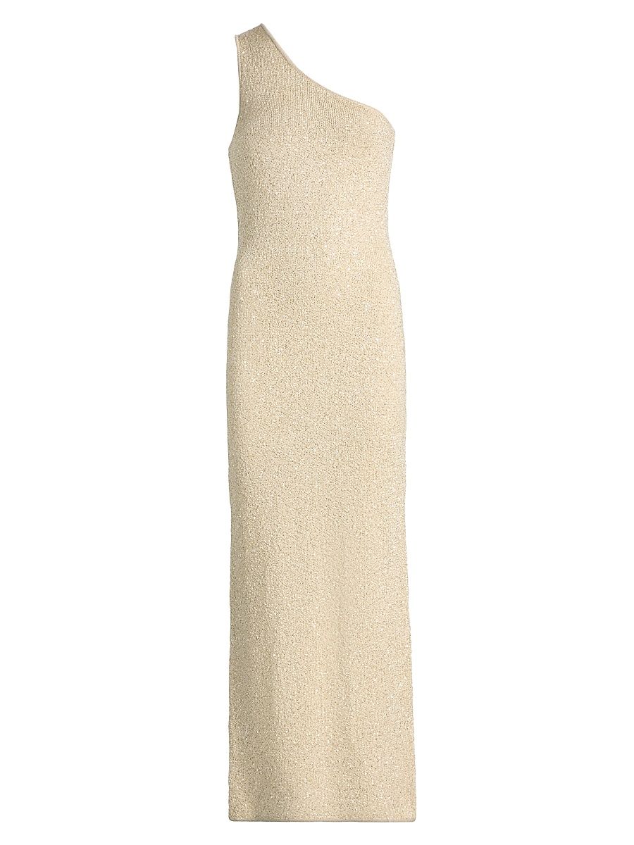 Women's Roxbury Sequined Bouclé-Knit Midi-Dress - Almond - Size Large