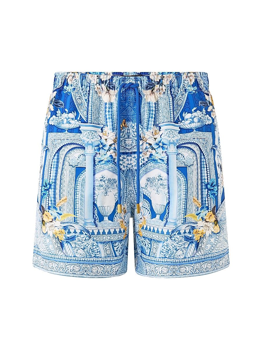 Men's Printed Mid-Length Board Shorts - De Nada Granada - Size Small