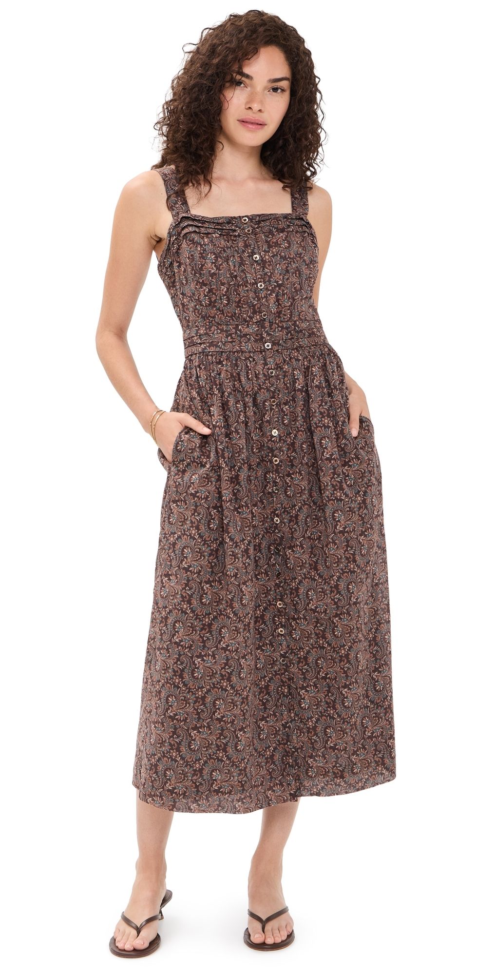 PAIGE Temecula Dress Dark Brown Multi 14