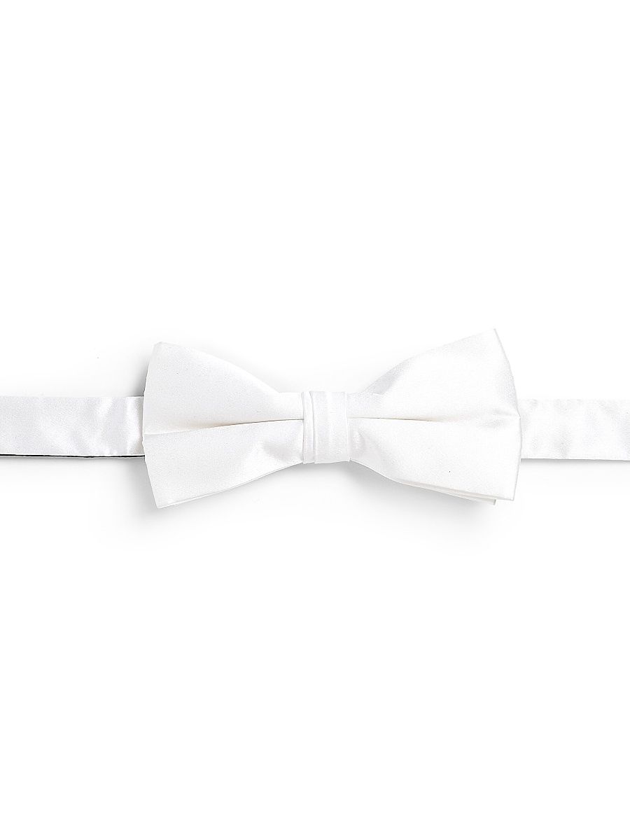 Men's COLLECTION White Silk Bow Tie - White