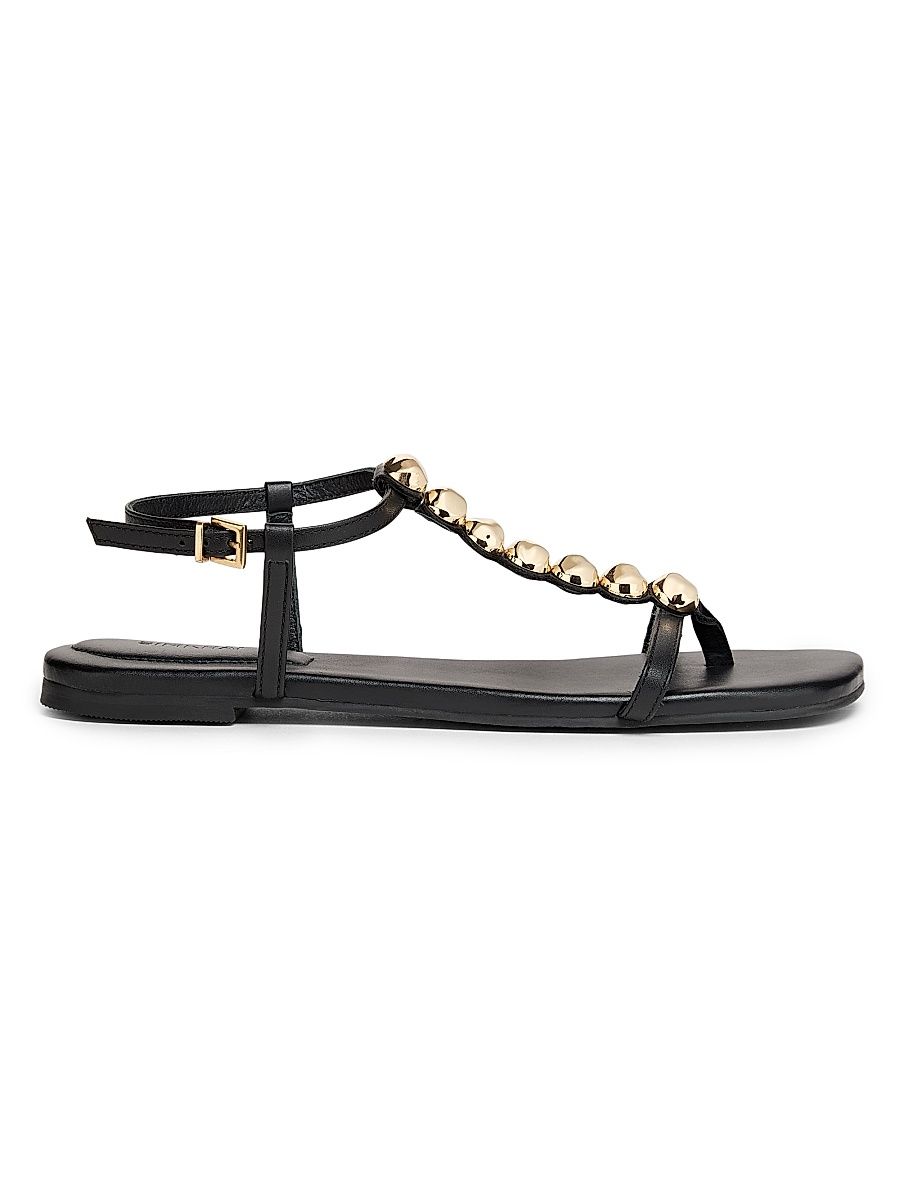 Women's Amaya Studded Leather Sandals - Black - Size 10