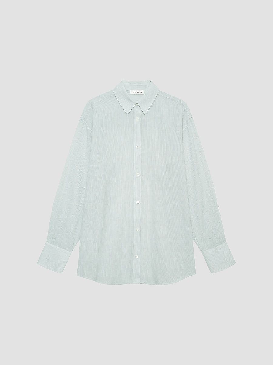 Women's Plaza Striped Cotton Shirt - Size XS