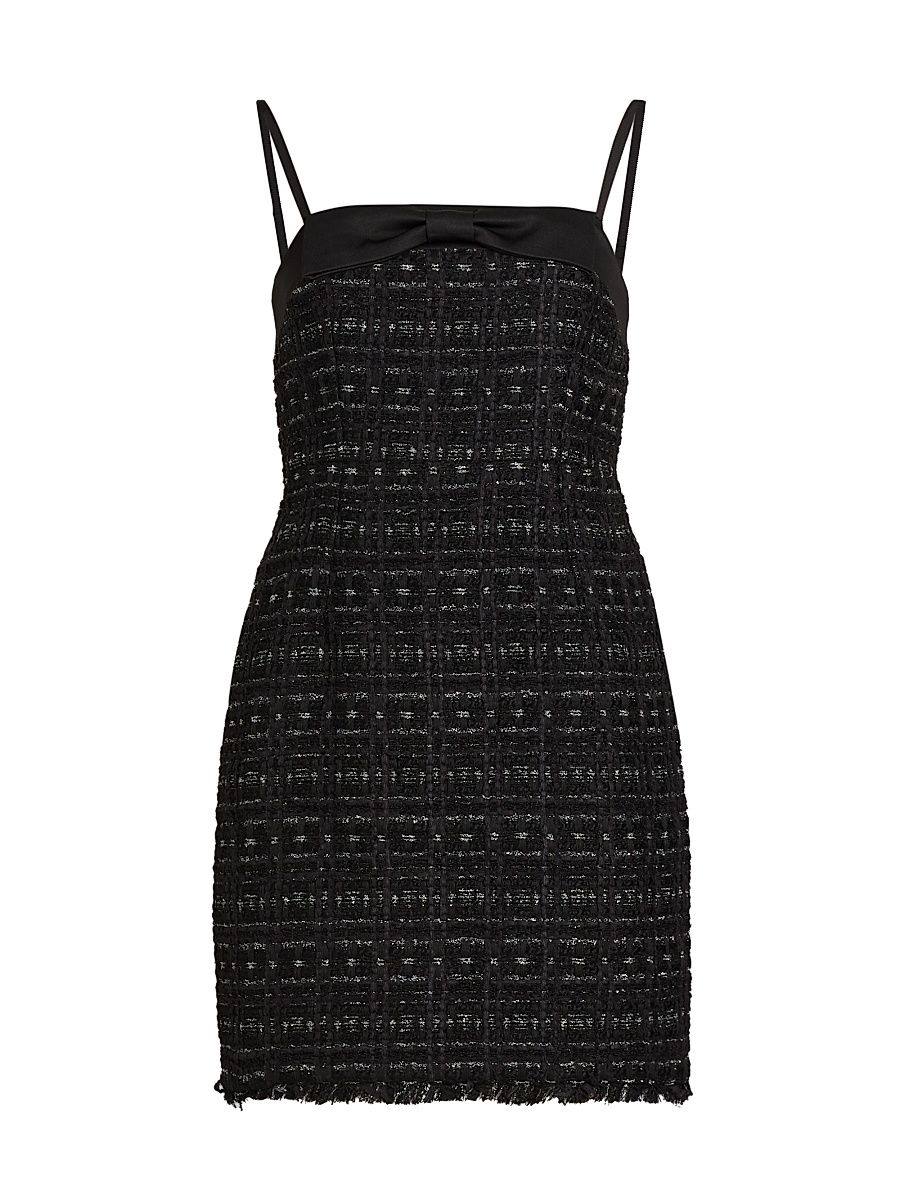 Women's Mainline Galaxy Tweed Bow Dress - Black - Size 8