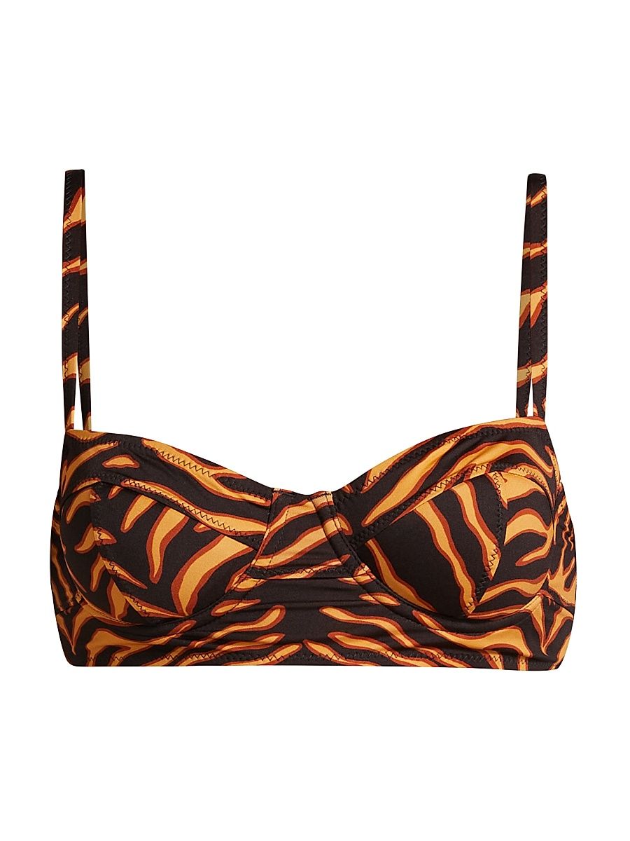 Women's Zahara Bikini Top - Tiger - Size Large