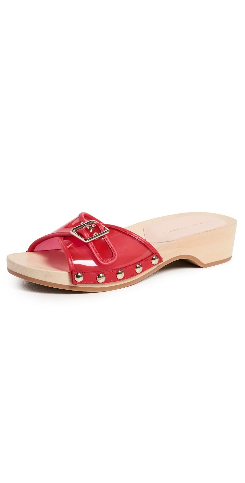 Loeffler Randall Paulie Studded Flat Sandals Red 8