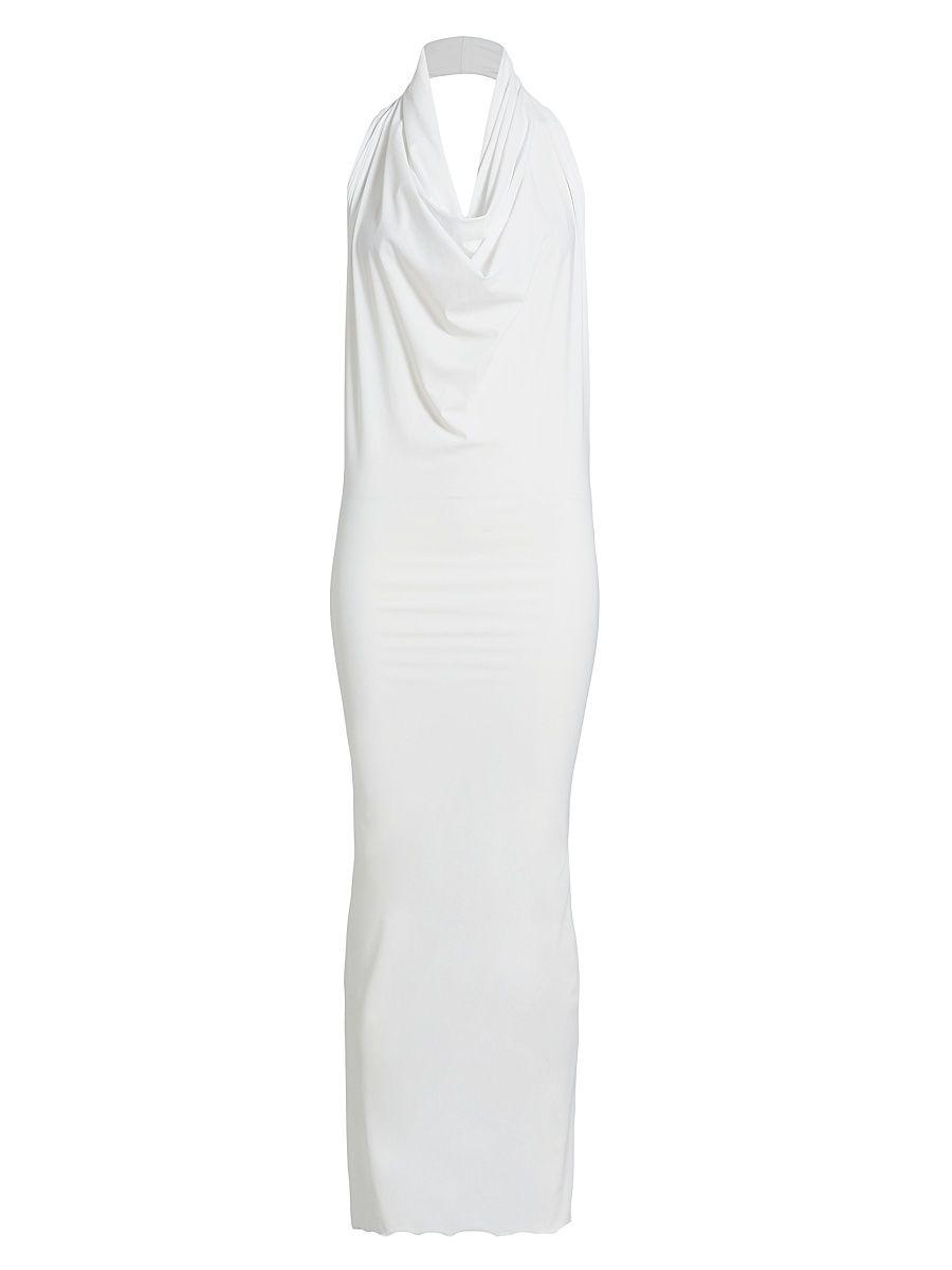 Women's Keira Jersey Cowlneck Midi-Dress - White - Size Large