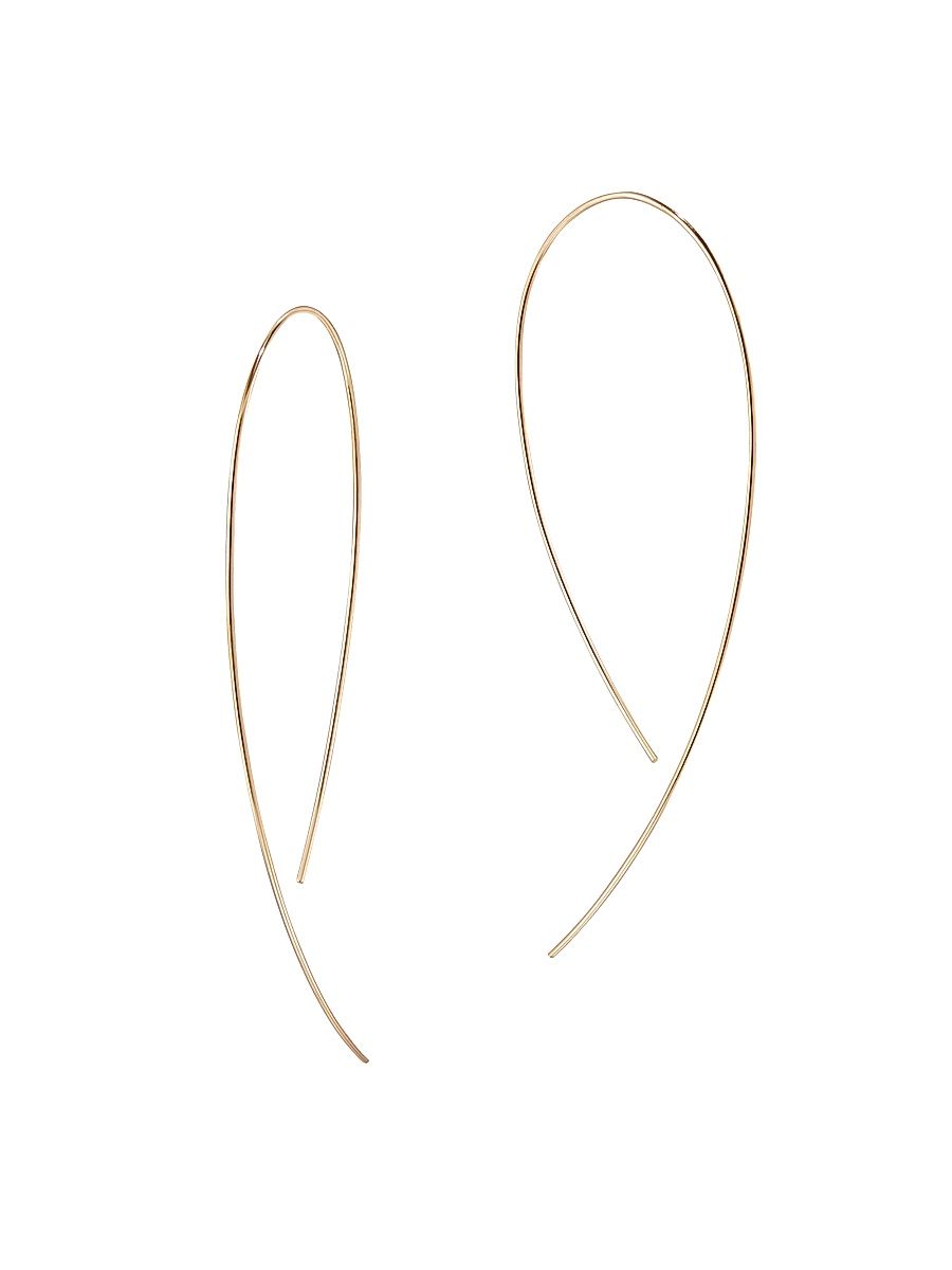 Women's Goddess 14K-Yellow-Gold Open Hoop Earrings - Yellow Gold