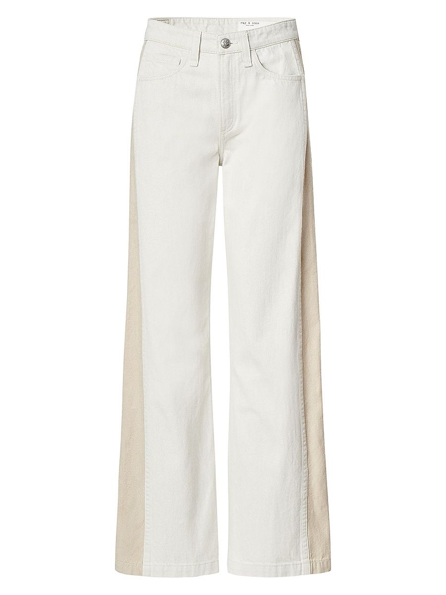 Women's Logan Spliced Wide-Leg Jeans - Two Tone Stone - Size 27
