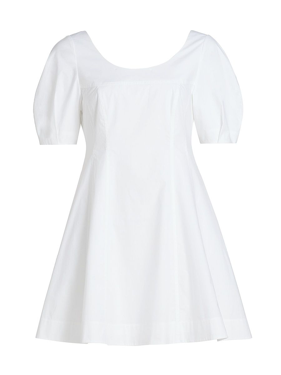 Women's City Stretch-Cotton Fit & Flare Minidress - White - Size 12