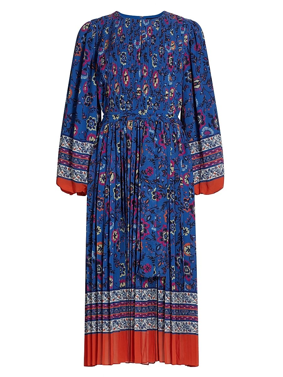 Women's The Cecilia Pleated Printed Dress - Twilight Jarden Print - Size 12