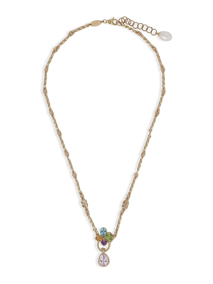 Women's 18K Yellow Gold & Multi-Stone Pendant Necklace - Yellow Gold