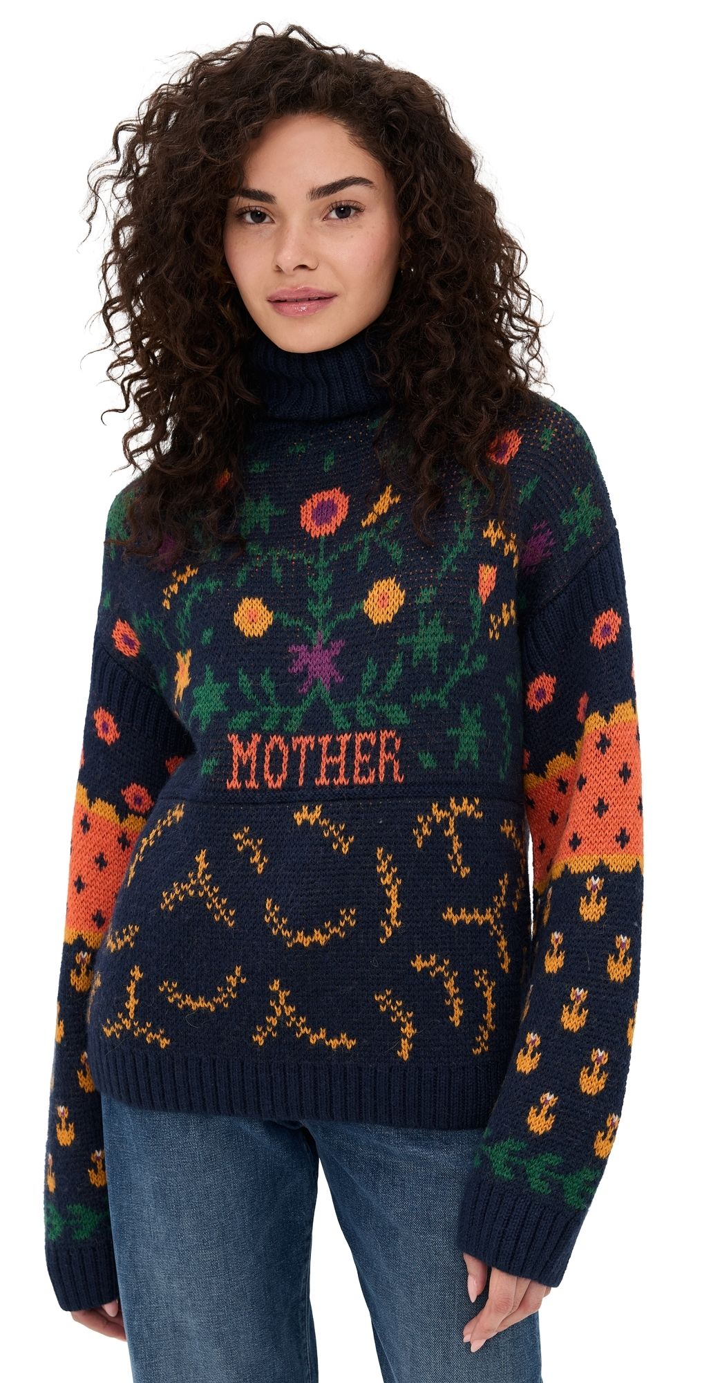 MOTHER The Biggie Hickey Sweater Picking Daisy XS