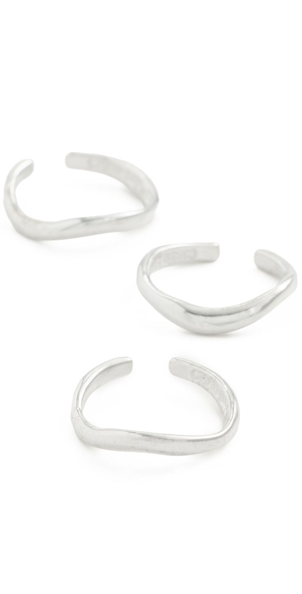 Chan Luu Trio of Sterling Silver Toe Rings Silver 3