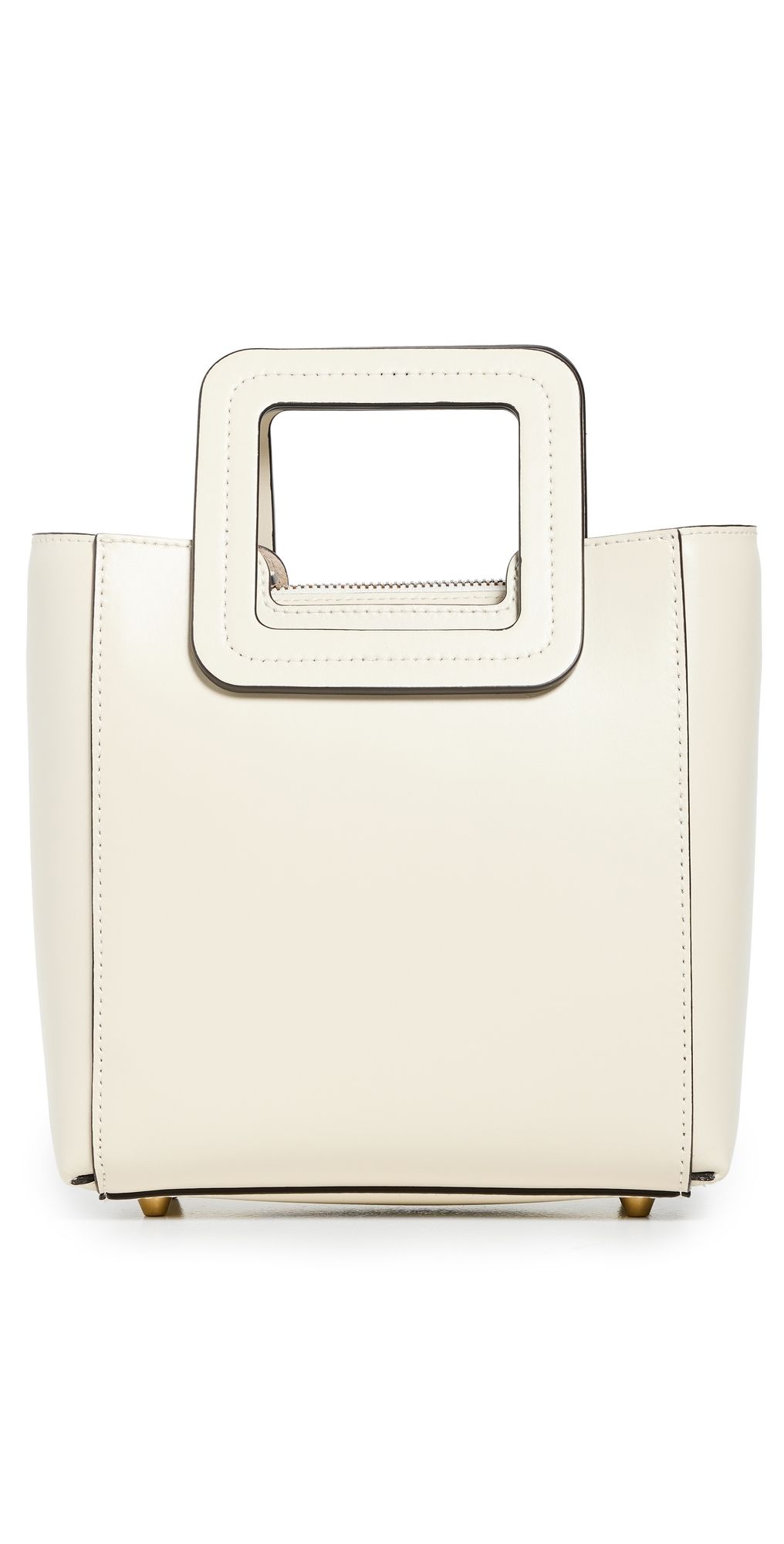 STAUD Mini Shirley Leather Bag Cream Contrast One Size