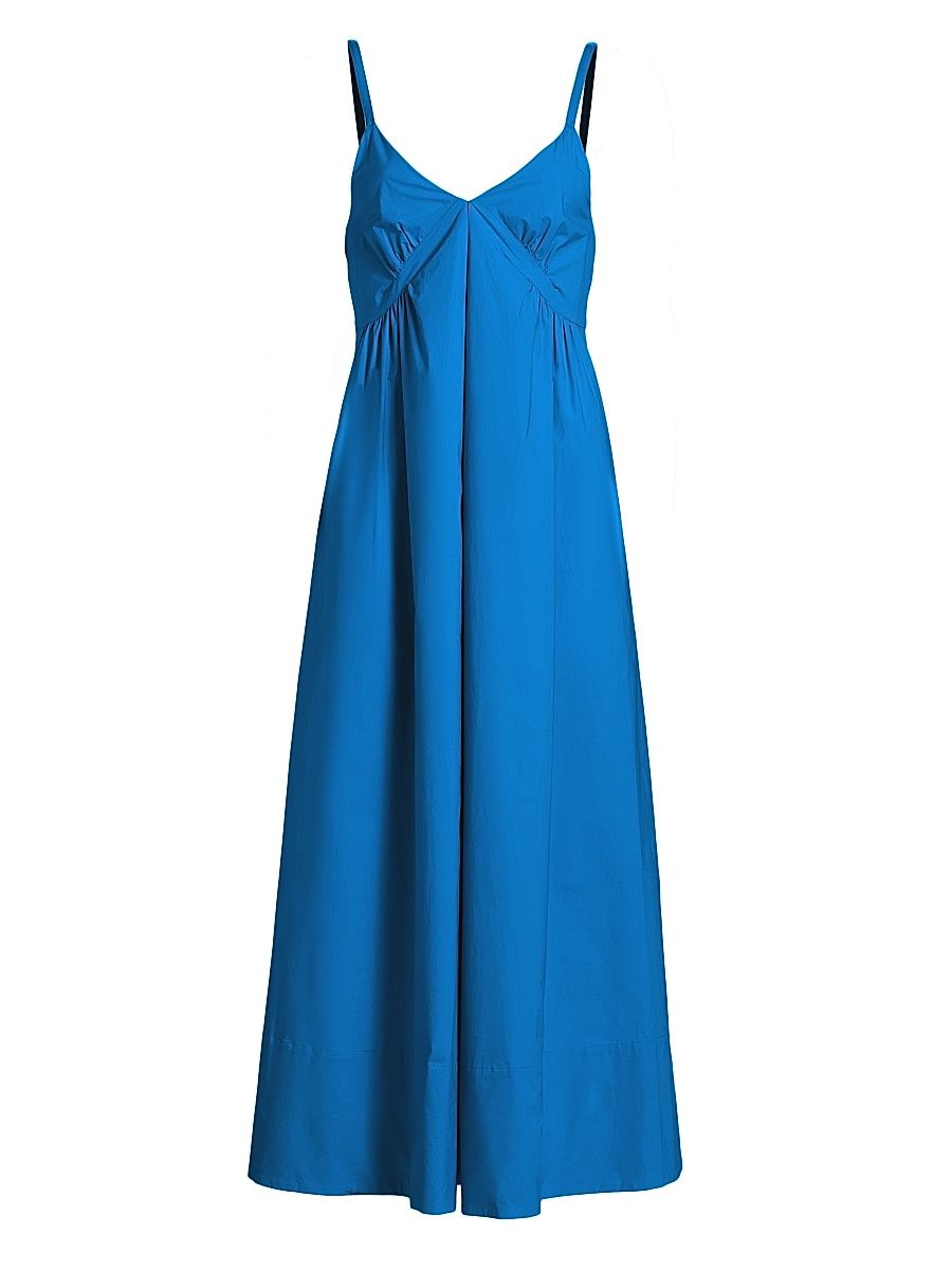 Women's Barker Sleeveless Cotton A-Line Maxi Dress - Cyan - Size 10