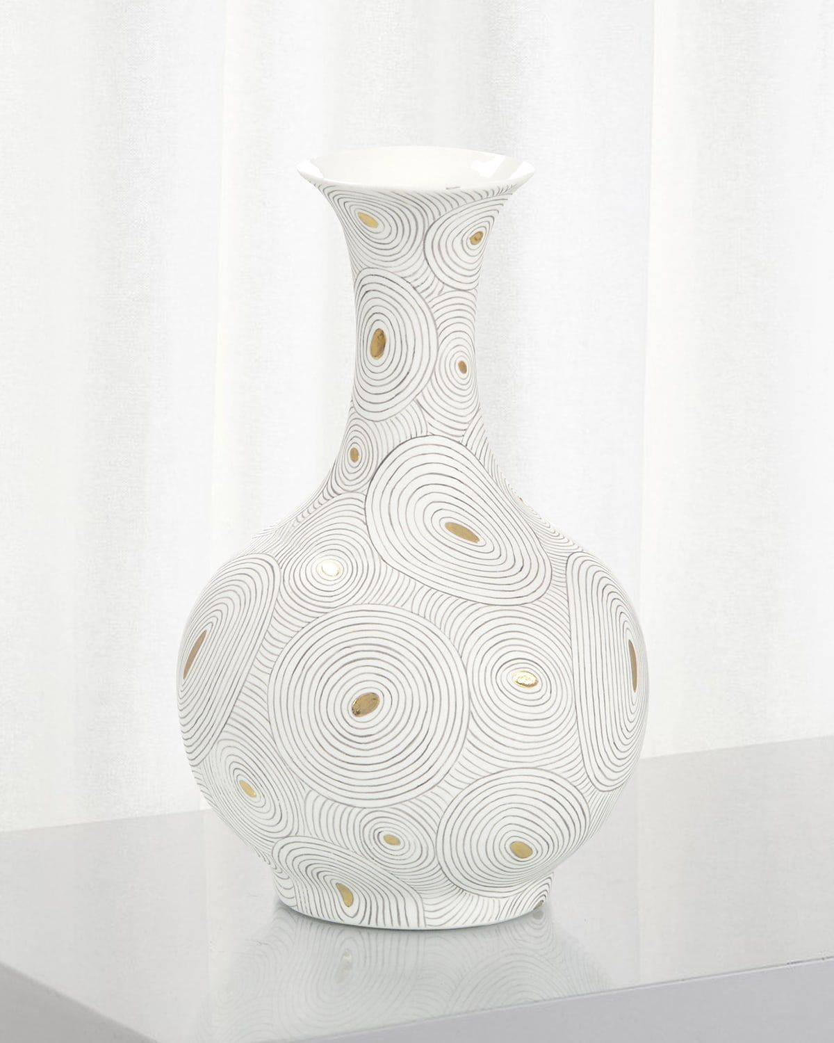 White Porcelain Vase with Gold
