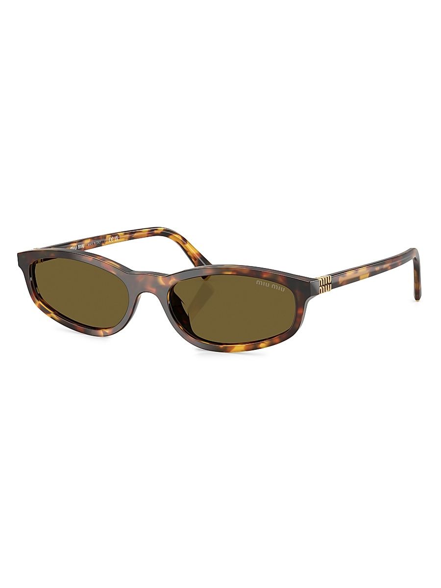 Women's 54MM Oval Sunglasses - Havana Dark Brown