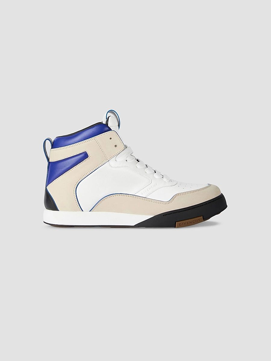 Givenchy Men's Yard High-Top Sneakers in Leather - Black Blue White - Size 13
