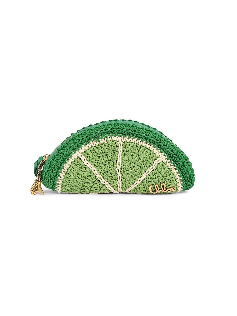 Women's Tropicus Crochet Cotton Pouch - Conifer Green