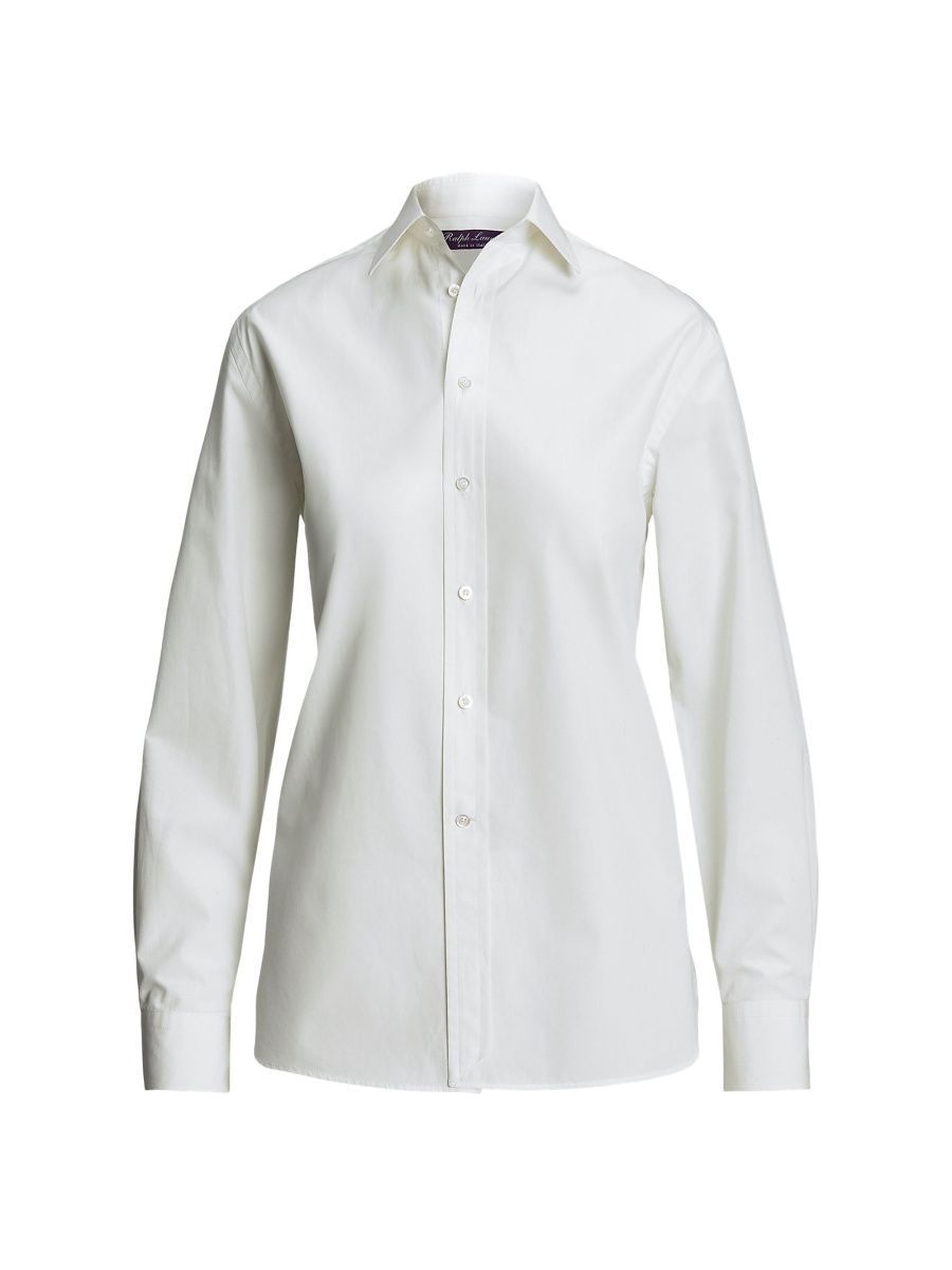 Ralph Lauren Collection Women's Adrien Cotton Boyfriend Shirt - White - Size 4
