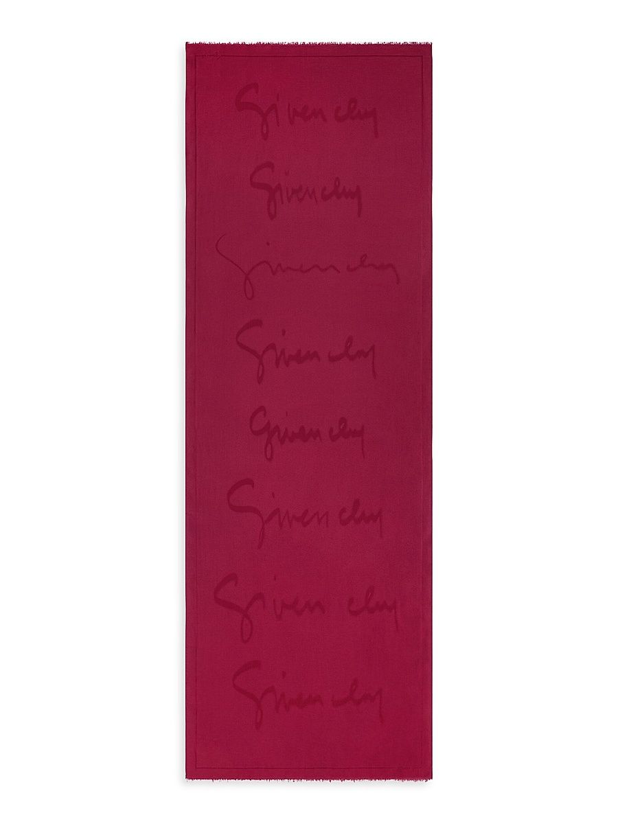 Women's Stole in Silk and Cotton with Signature - Red Cherry