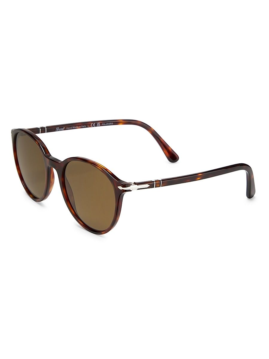 Men's 56MM Round Sunglasses - Havana Brown