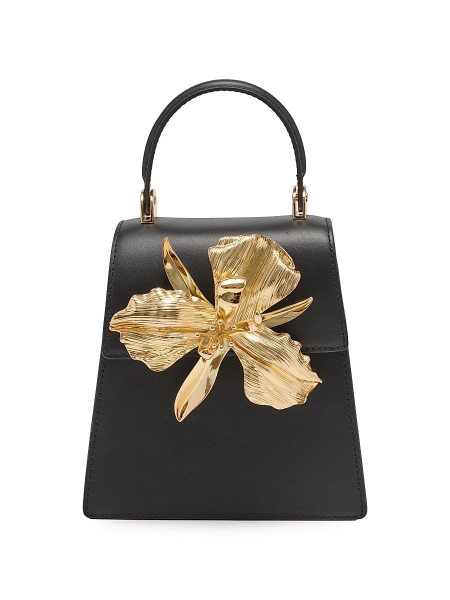 Women's Mini Emilia Leather Top Handle Bag - Black