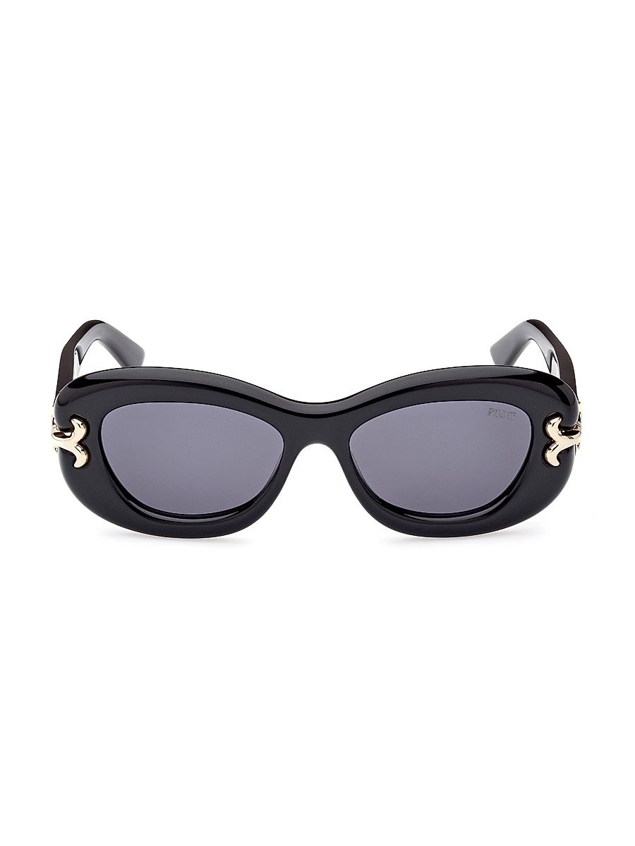Women's 52MM Geometric Sunglasses - Black