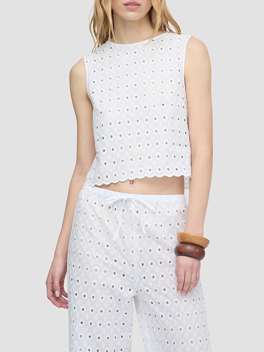 Women's The Miro Top - White Diamond Eyelet - Size XXS