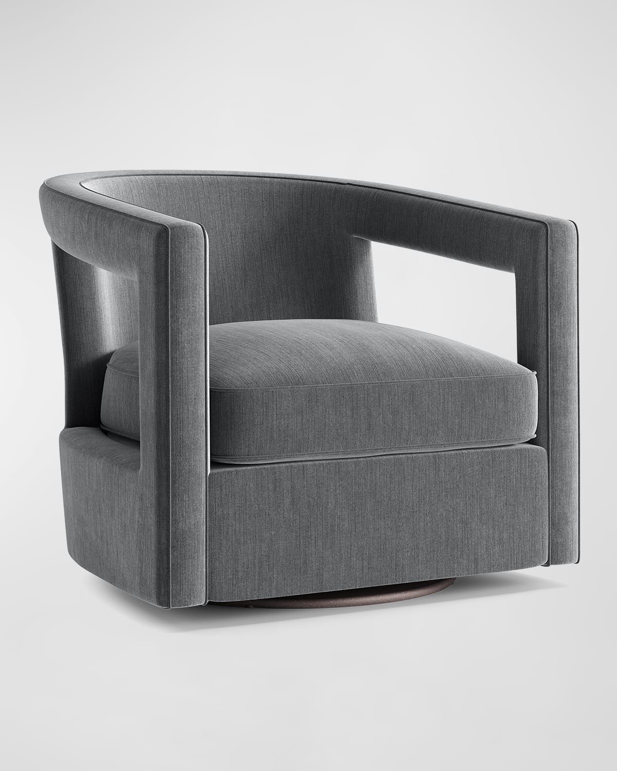 Alana Icy Slate Blue Swivel Chair