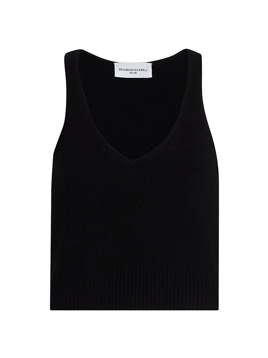 Women's The Reese V-Neck Knit Tank - Black - Size XS