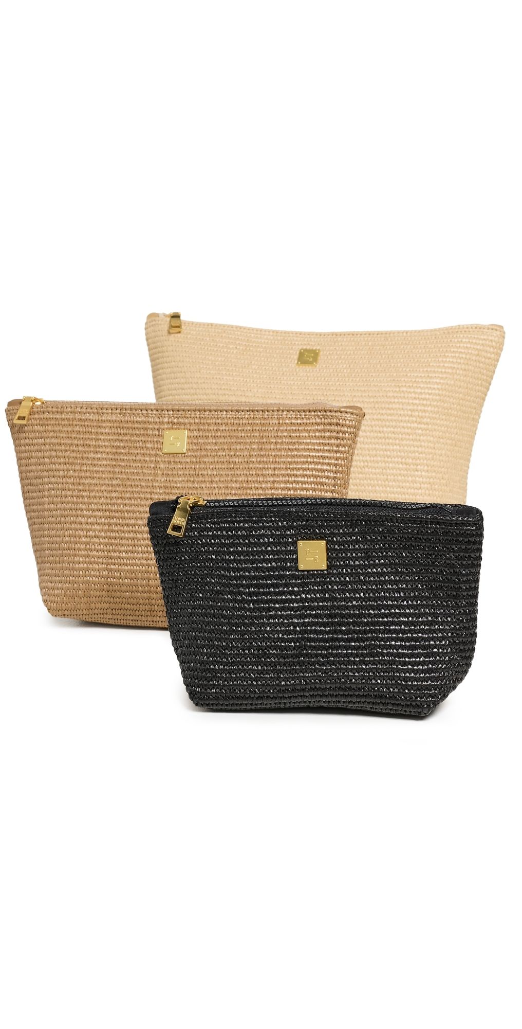 Think Royln Travel Trio Pouches Dune Raffia/Dark Dune Raffia One Size