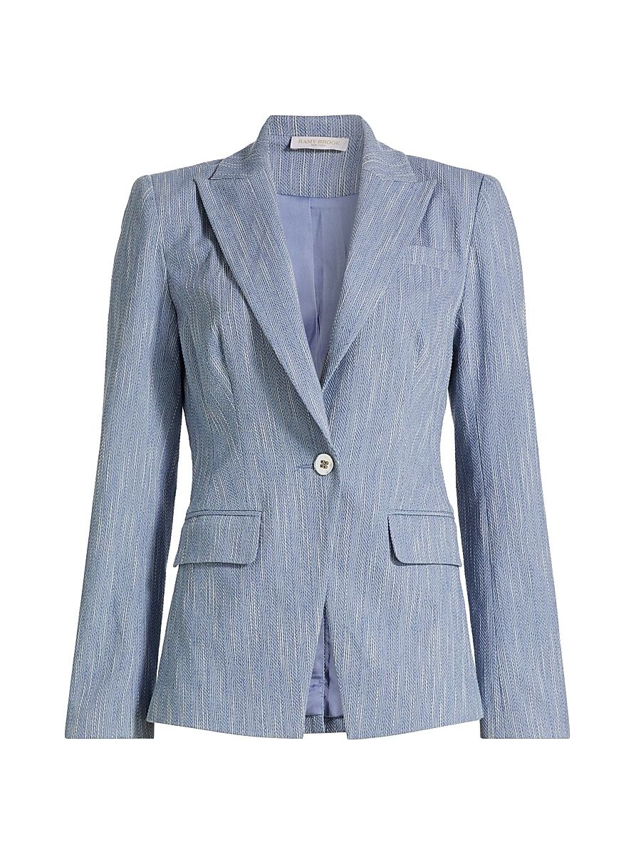 Women's Hera Woven Blazer - Light Indigo Slub - Size 8
