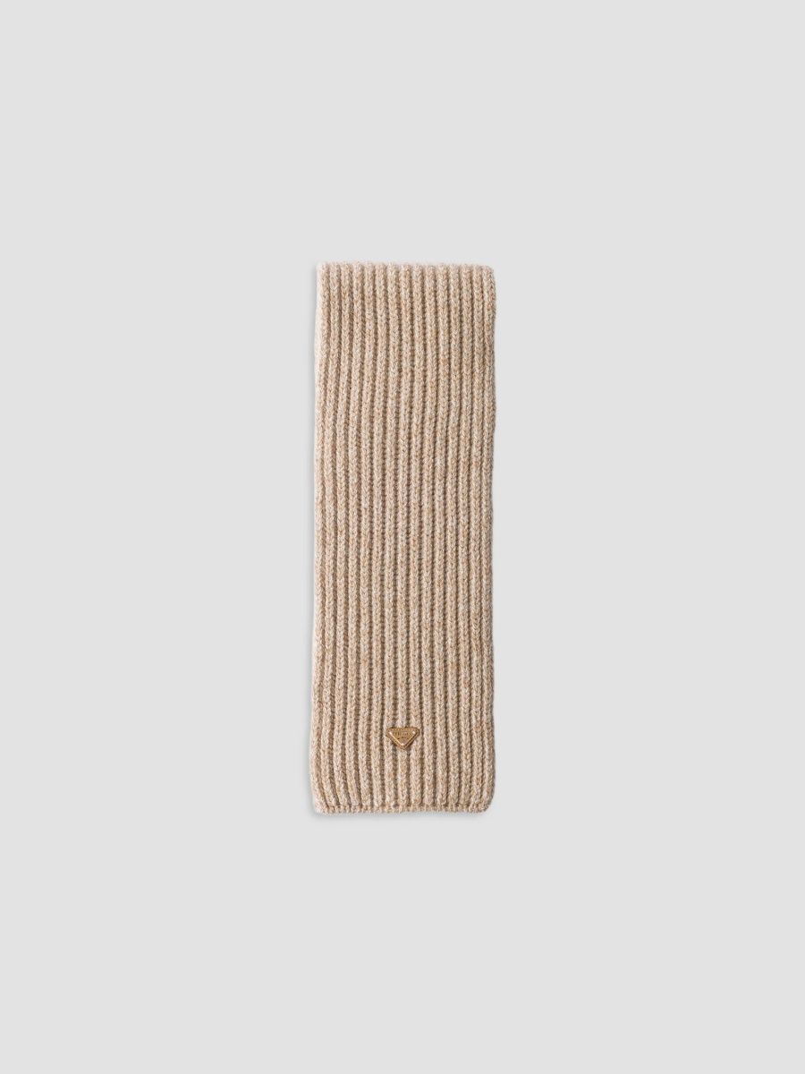 Prada Men's Wool and Cashmere Scarf - Beige