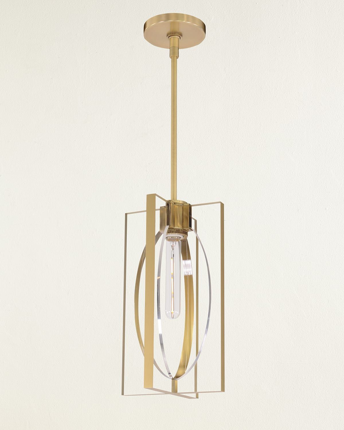 Genesis Single-Light Antique Brass Pendant