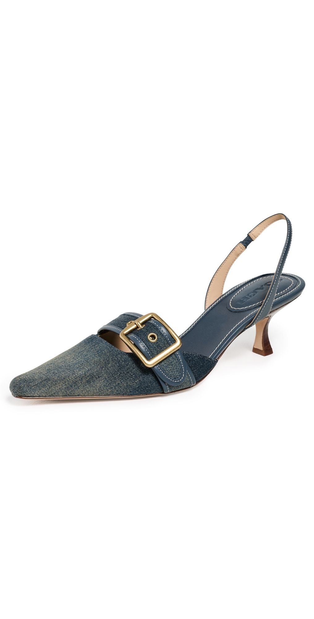 Coach Margot Loved Denim Slingback Heels Dark Indigo 9