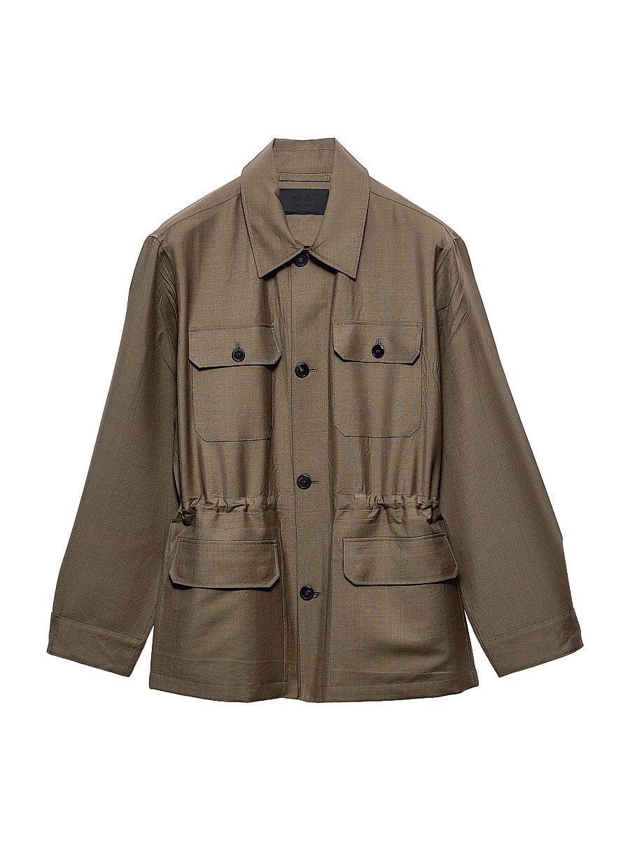 Men's Mohair and Wool Safari Jacket - Brown - Size XXL