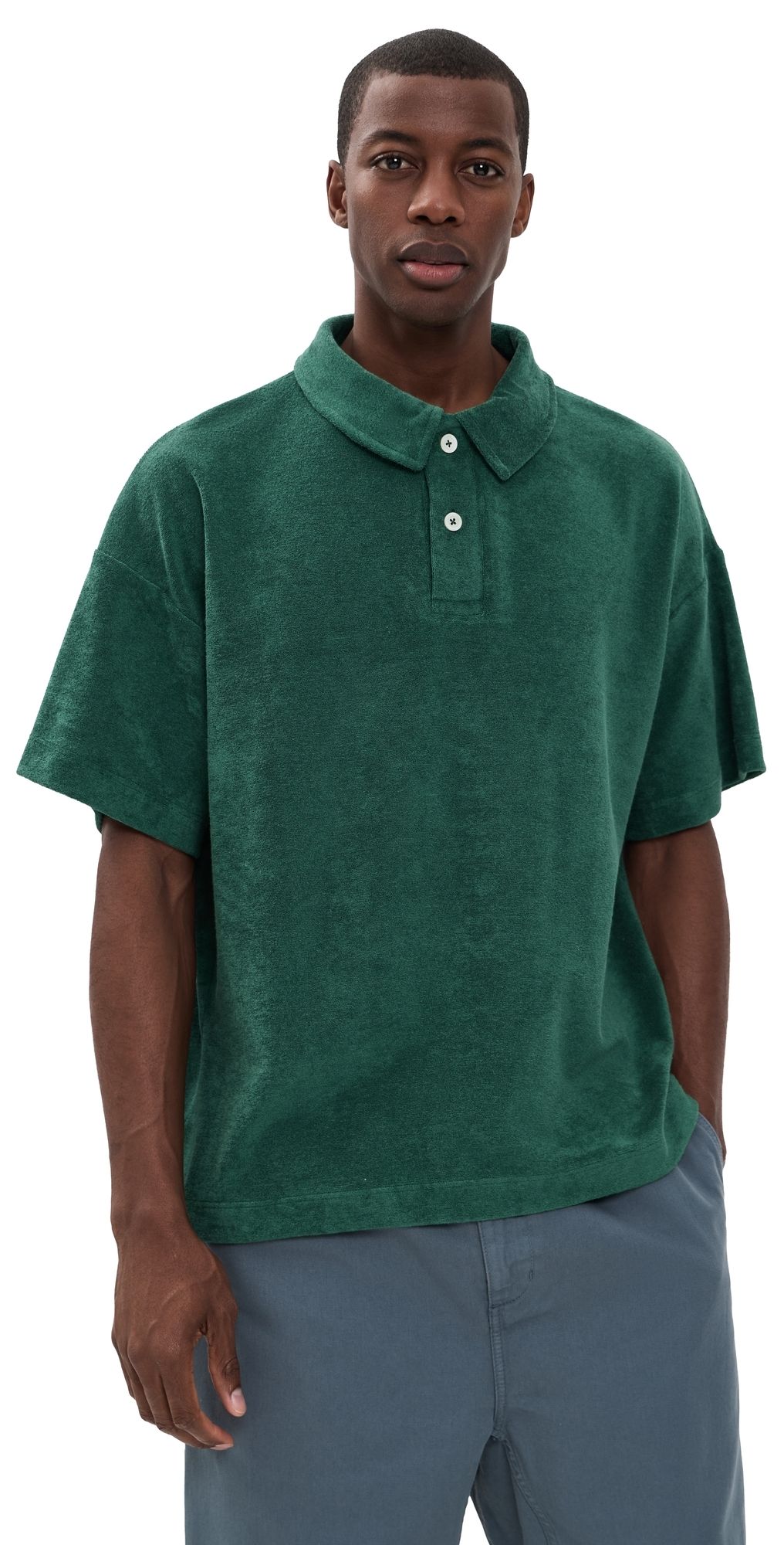 Howlin' Mr Fantasy Terry Boxy Polo Desert Green XL