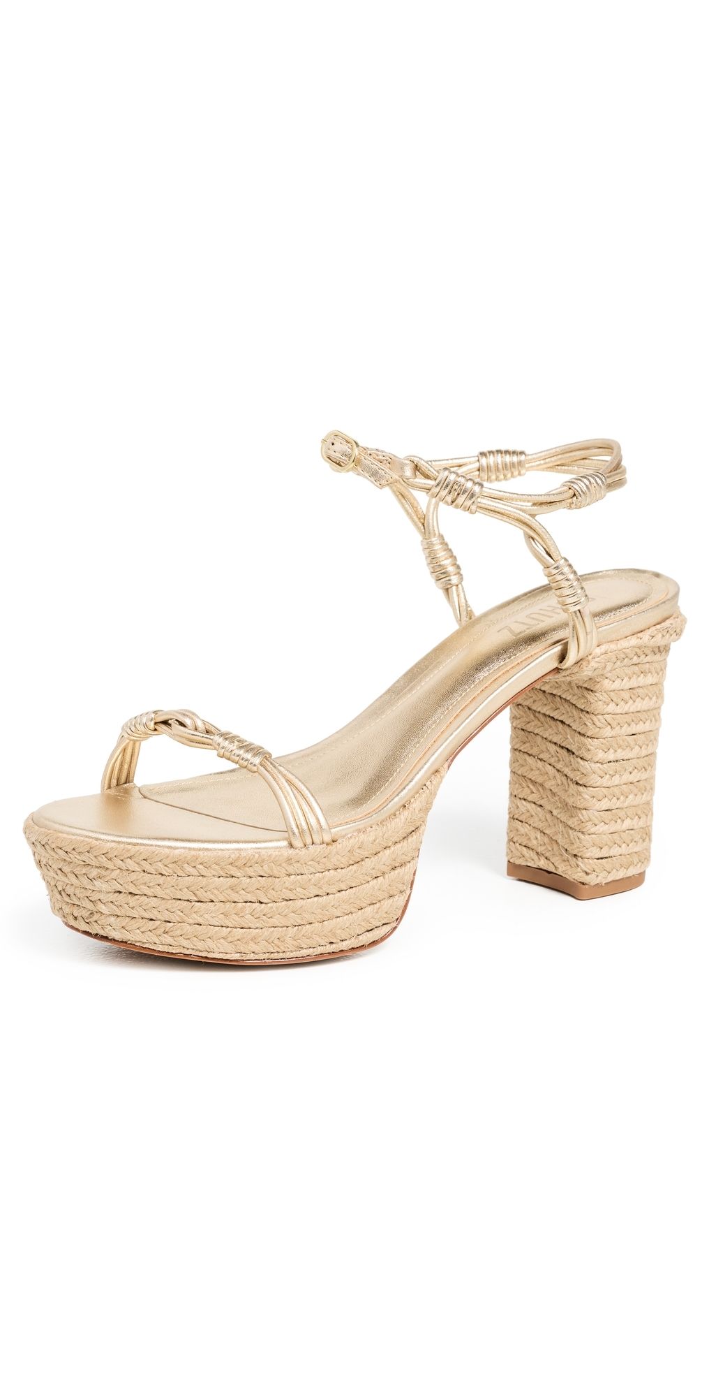 Schutz Nara Platform Sandals Platina 5.5