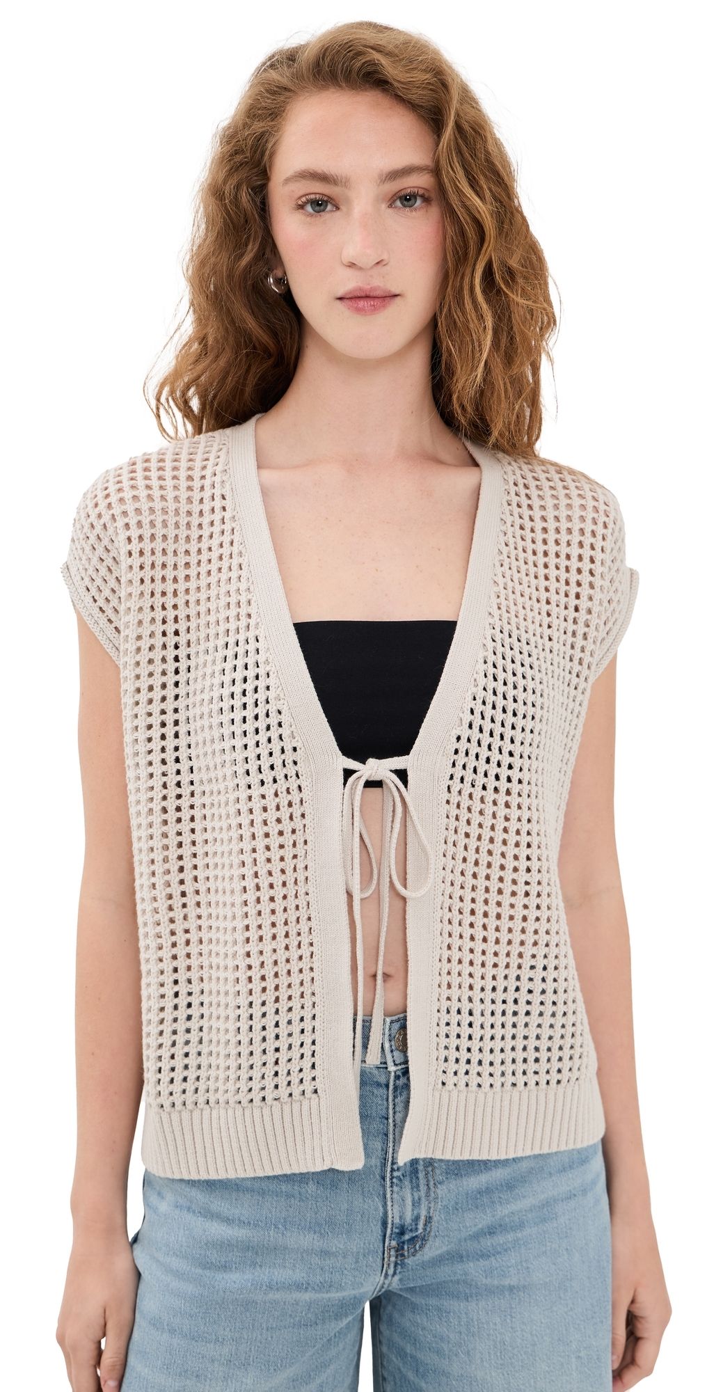 Splendid Simona Tie Front Cardigan Light Fawn L