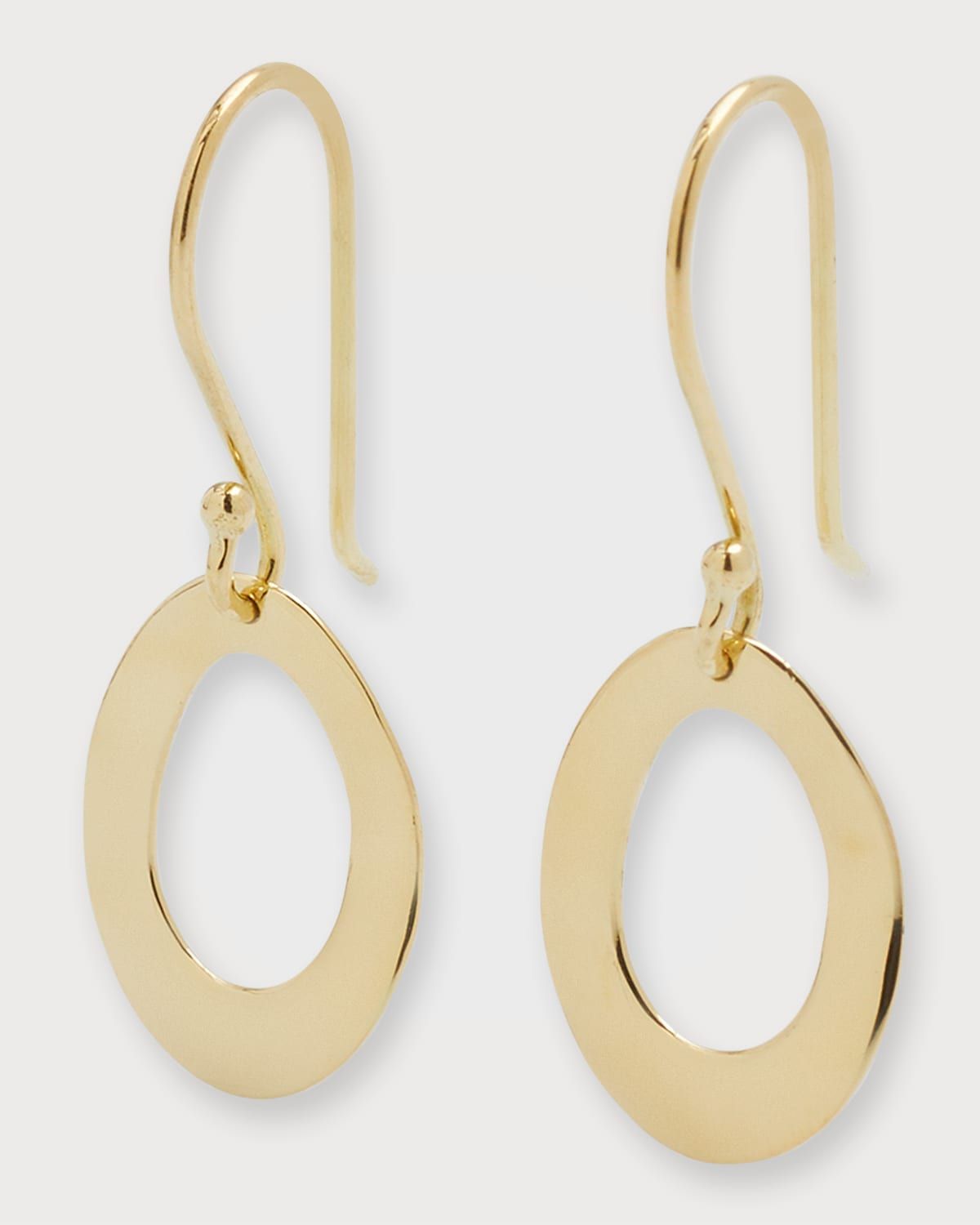 Mini Wavy Oval Earrings in 18K Gold