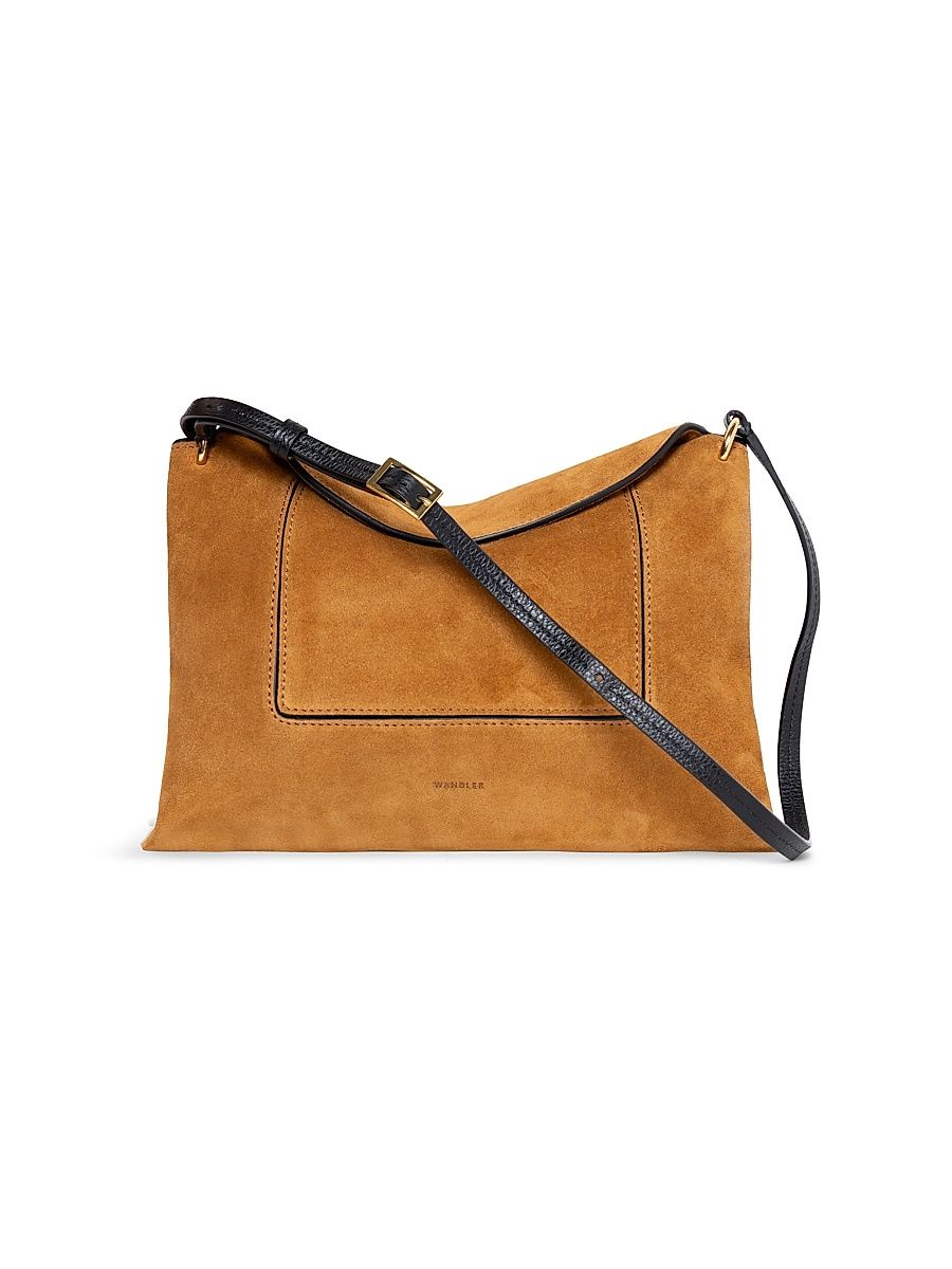 Women's Penelope Slouch Suede Shoulder Bag - Cognac Suede
