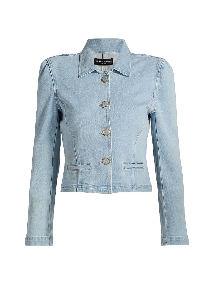 Women's Lombardi Denim Blazer - Sky Blue - Size XL