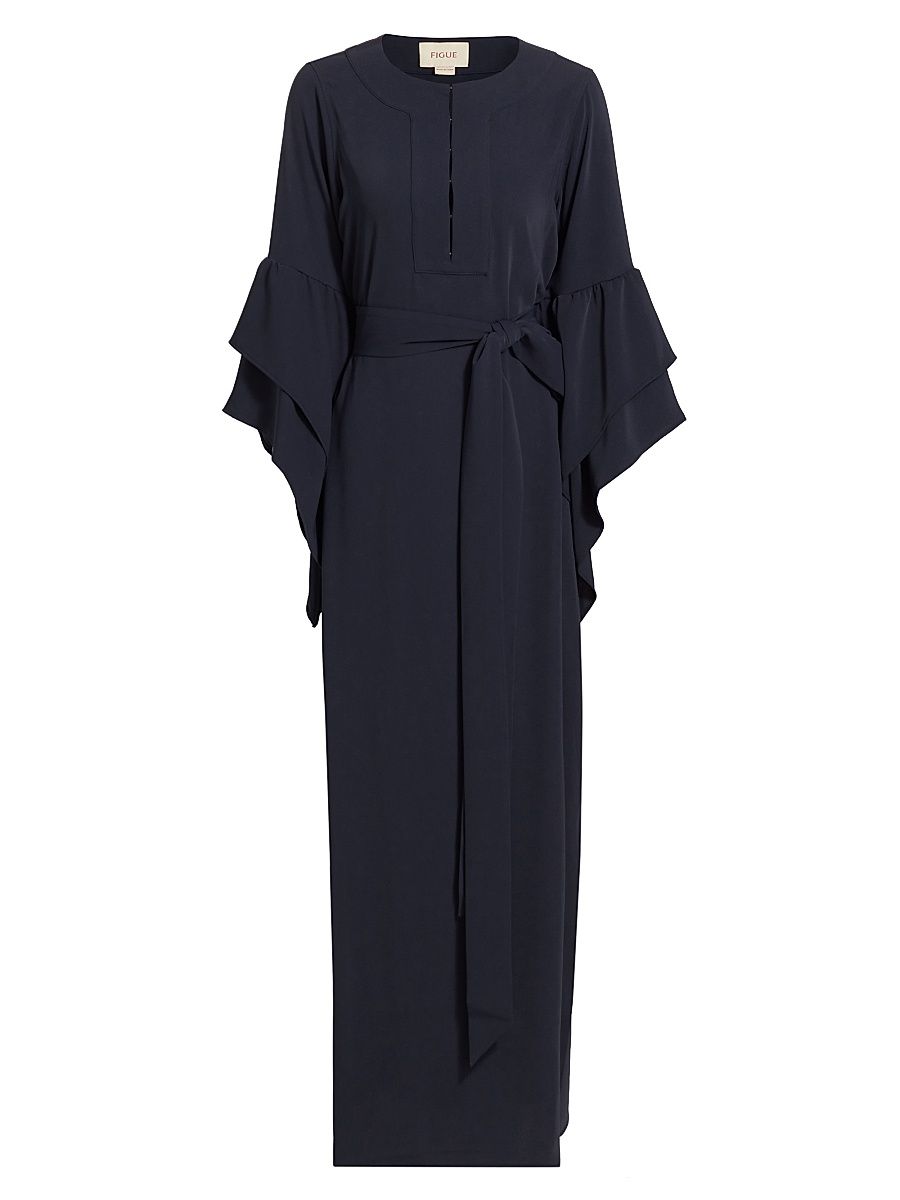 Women's Athena Caftan Maxi Dress - True Navy - Size Large