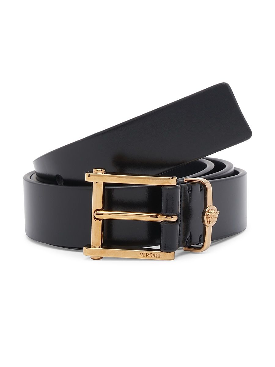 Men's Medusa Buckle Belt - Nero Oro Versace - Size 46
