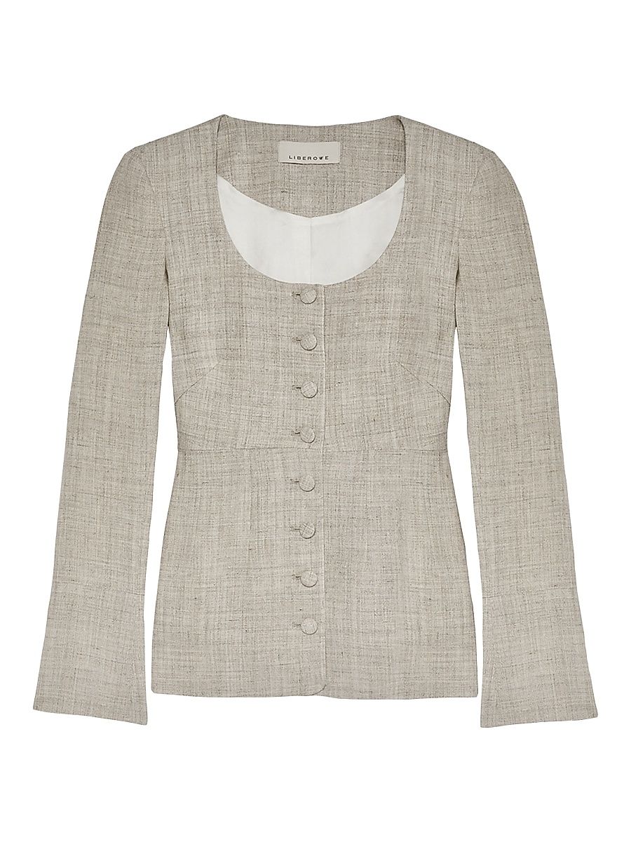 Women's Amber Tweed Top - Stone - Size Small